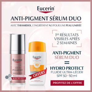 Eucerin ANTI-PIGMENT SÉRUM DUO 30 ML + Hydro Protect Ultra Leger spf50 OFFERT