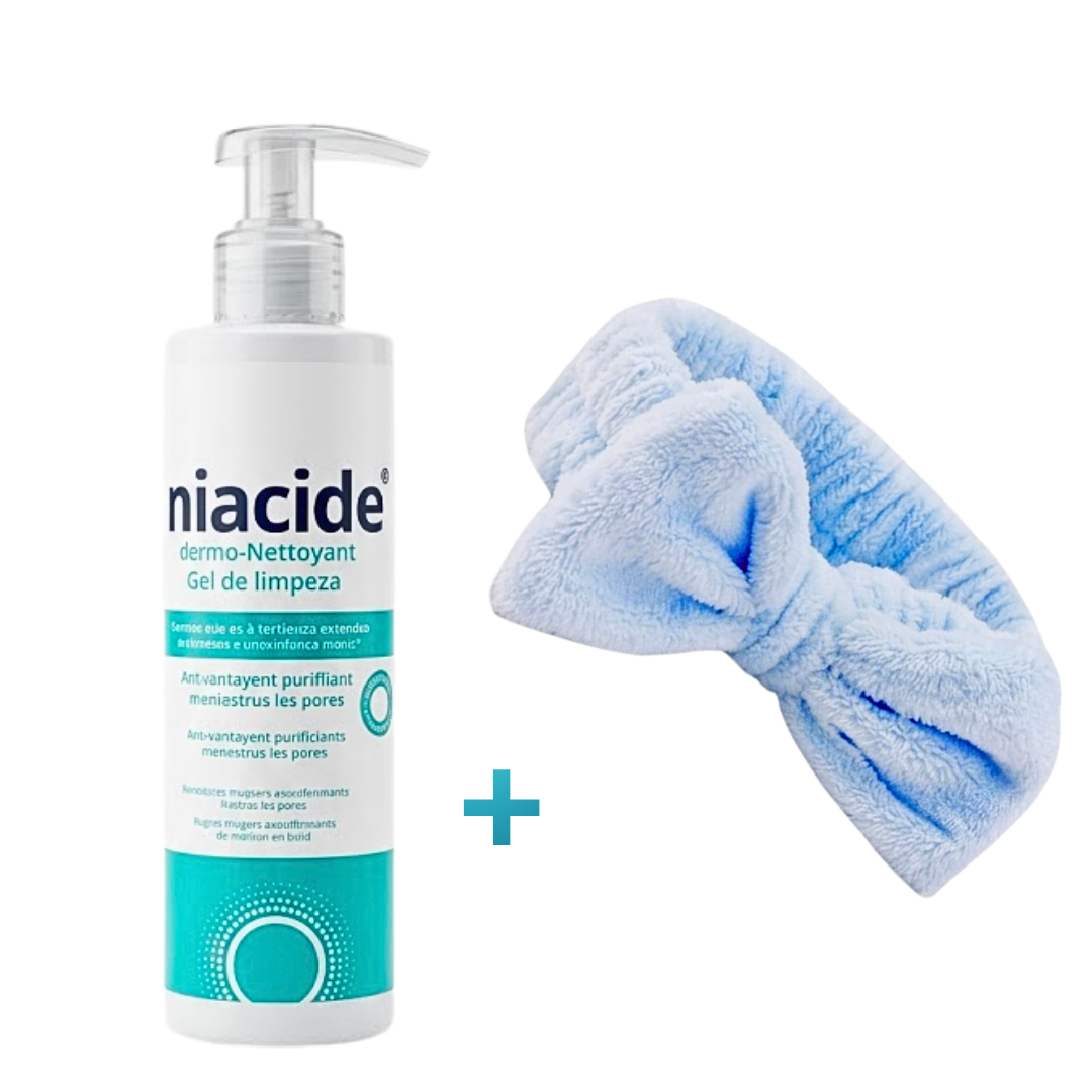 Niacide Dermo-Nettoyant 200ml + Bande Cheveux